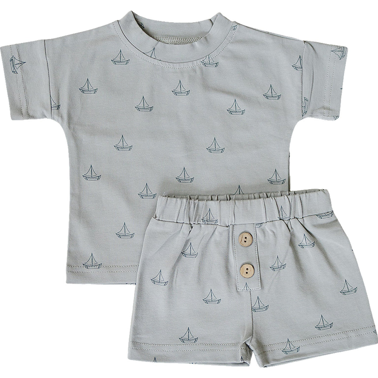 Sailboat Button Short Set