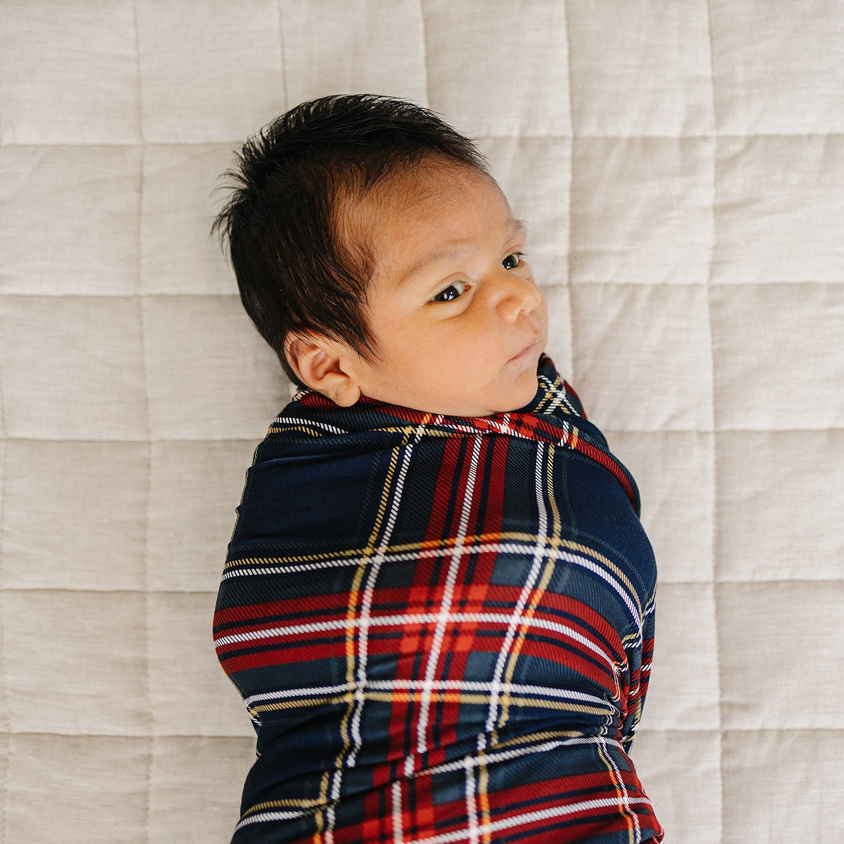 Christmas Plaid Bamboo Stretch Swaddle - HoneyBug