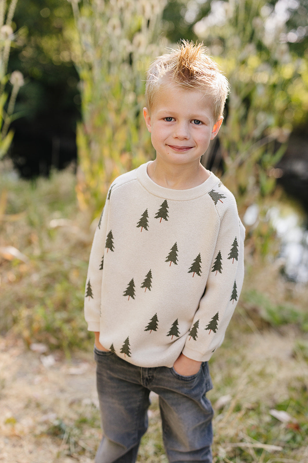 Pine Tree Knit Sweater - HoneyBug