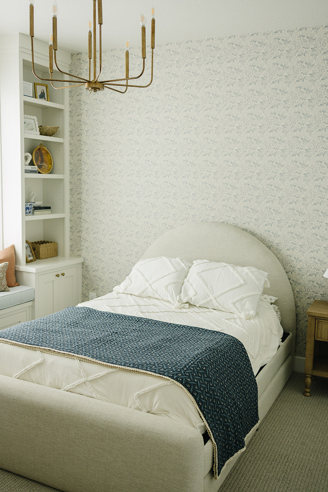 Navy Berry + Cream Berry Lace Twin Muslin Quilt - HoneyBug