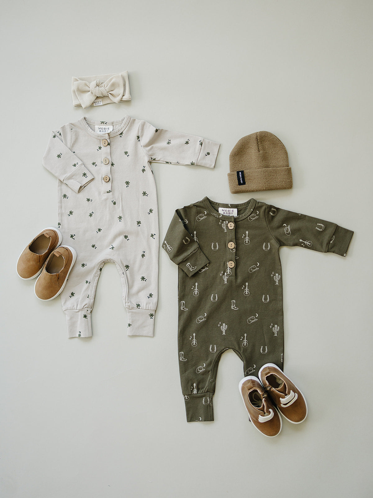 Floral Long Sleeve Button Romper - HoneyBug