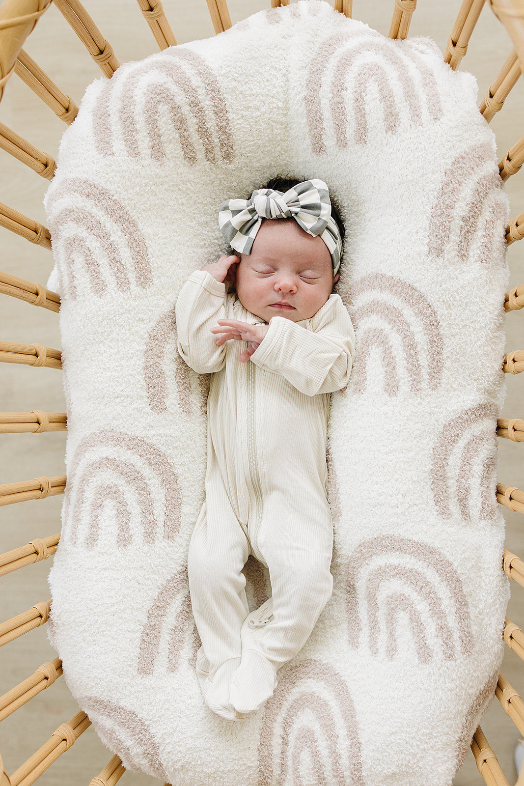 Light Green Checkered Bamboo Head Wrap - HoneyBug