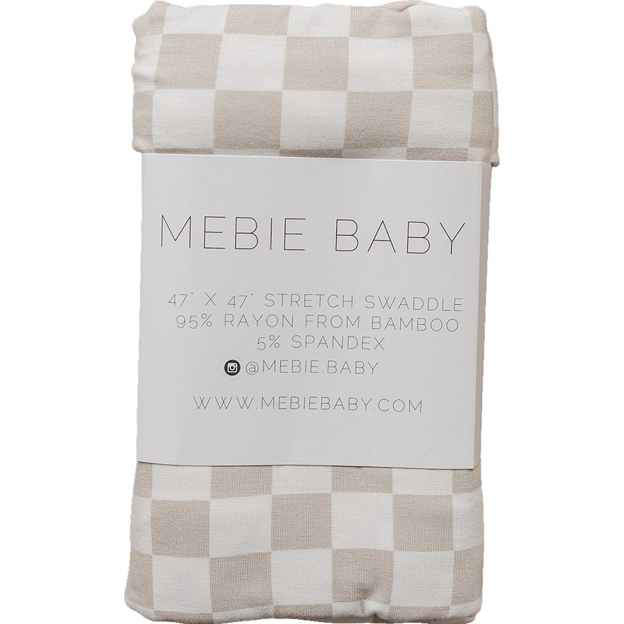 Taupe Checkered Bamboo Stretch Swaddle - HoneyBug