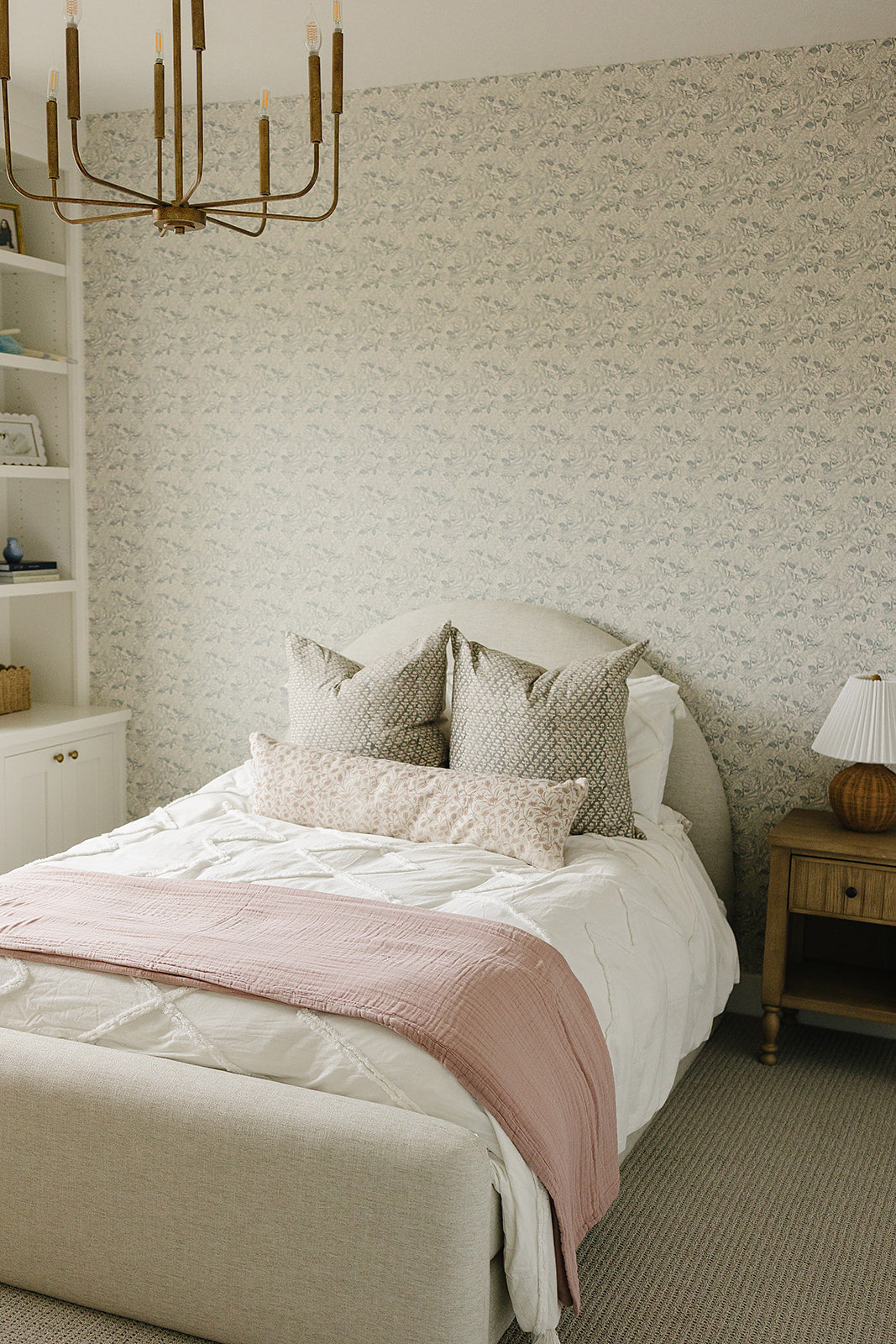 Meadow Floral + Dusty Rose Twin Muslin Quilt - HoneyBug