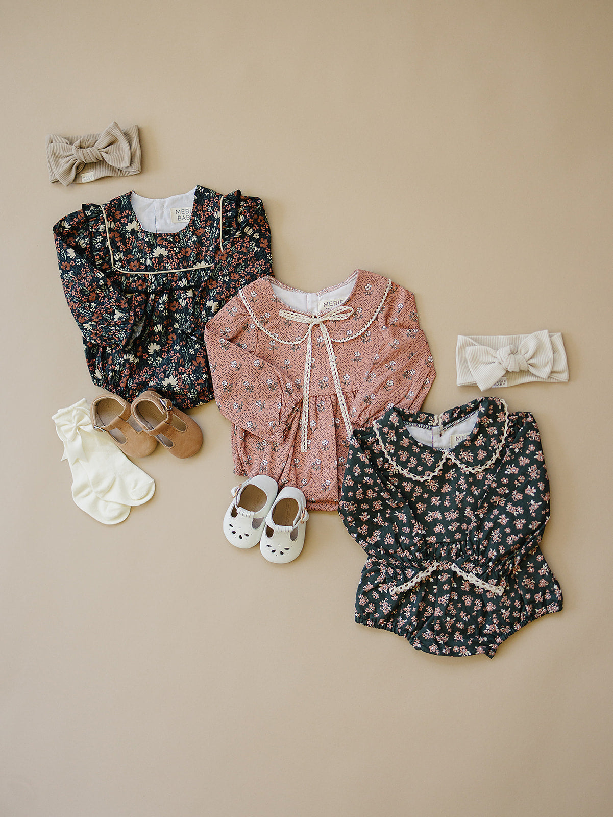 Olive Bloom Bubble Romper - HoneyBug