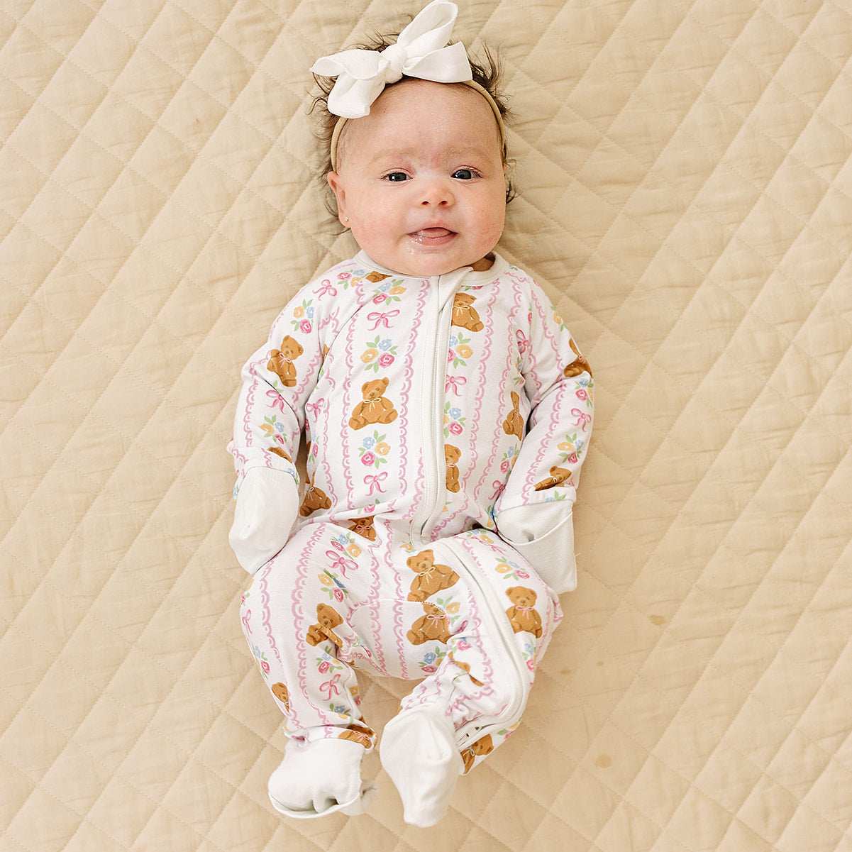 Bamboo Zip Romper | Honey Bear