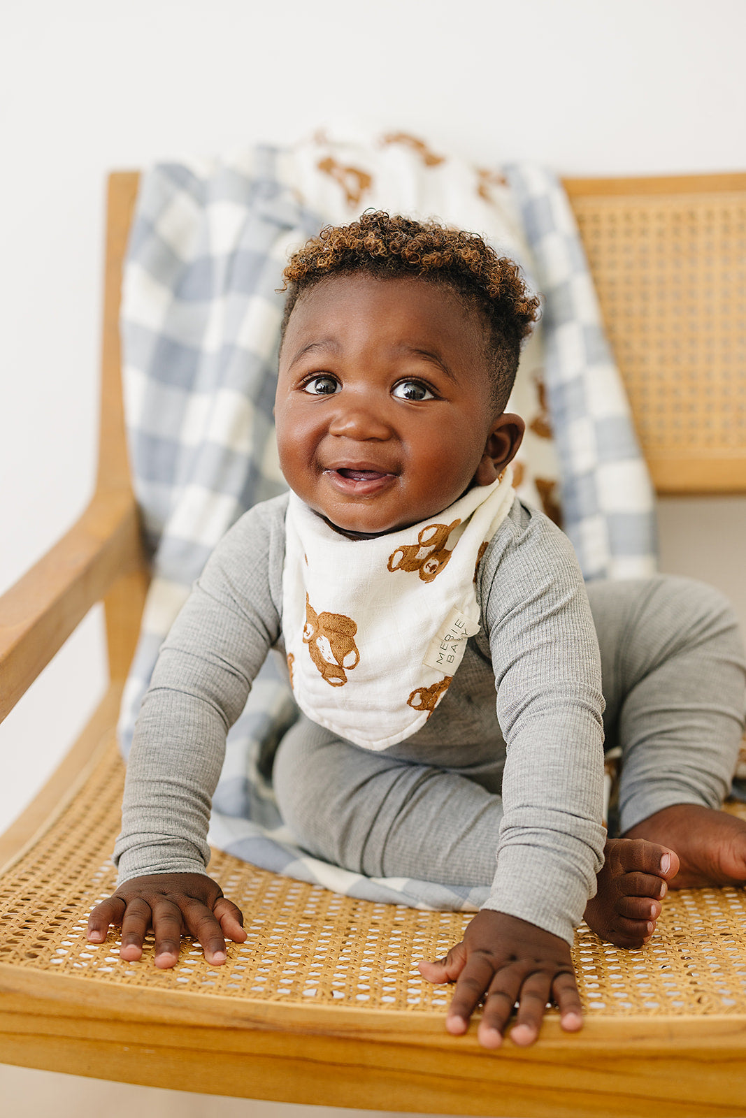 Teddy Bear Classic Muslin Bib - HoneyBug