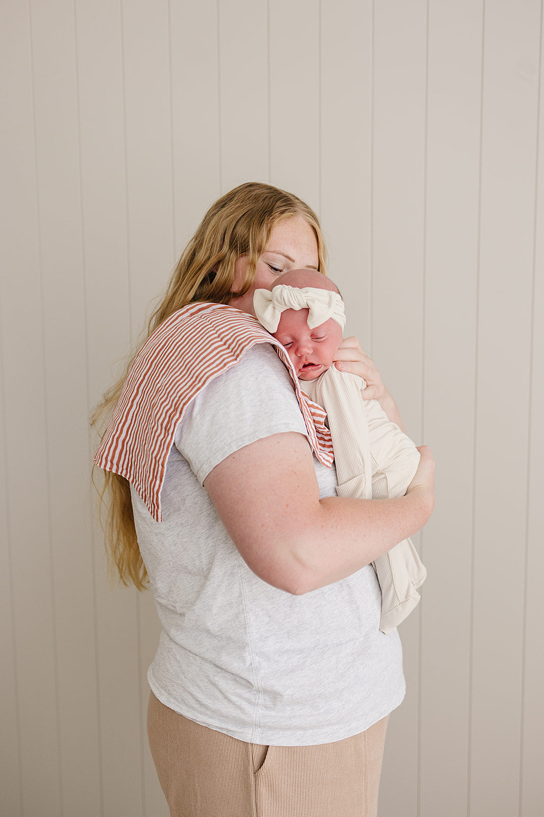 Pink Stripes Muslin Burp Cloth - HoneyBug
