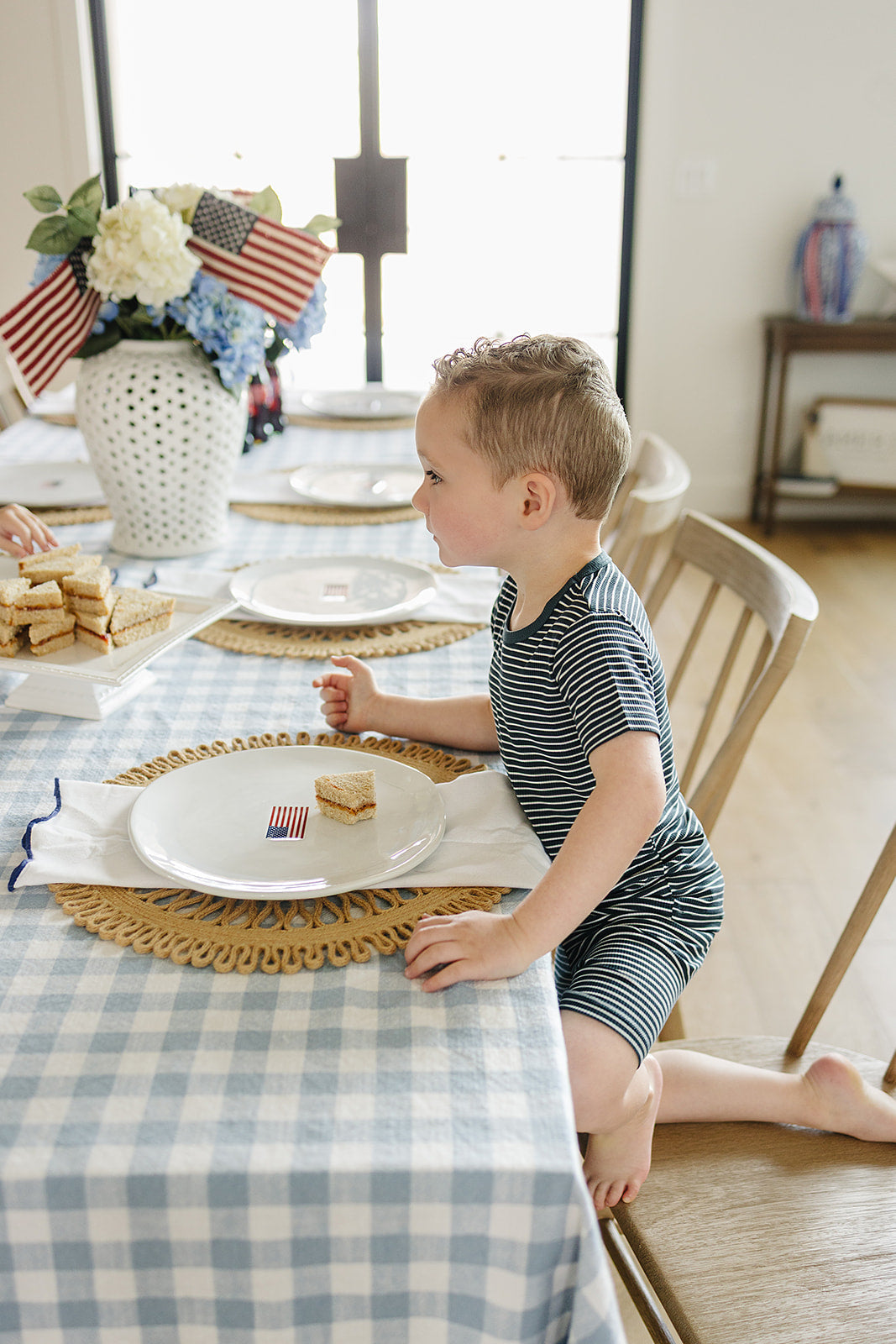 Navy Stripes Ribbed Bamboo Cozy Short Set - HoneyBug