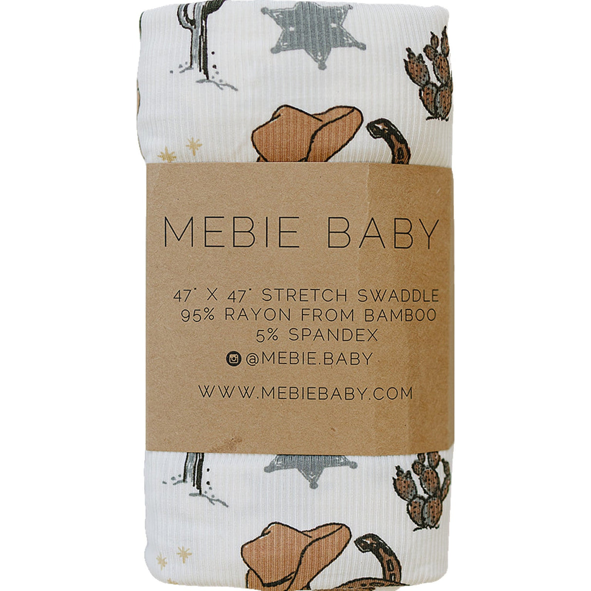 Outlaw Cowboy Ribbed Bamboo Stretch Swaddle - HoneyBug