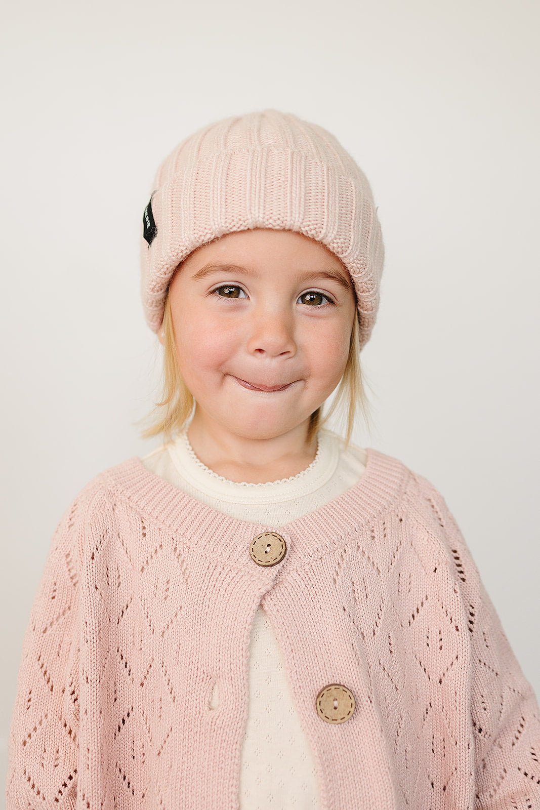 Light Pink Chunky Knit Beanie - HoneyBug