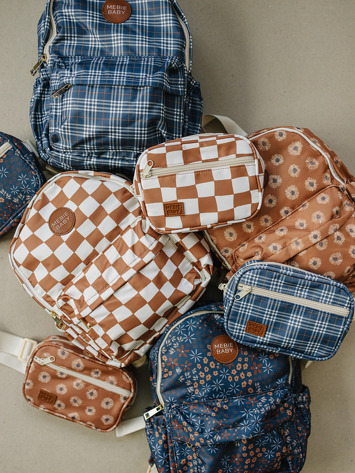 Rust Wavy Checkered Mini Backpack - HoneyBug