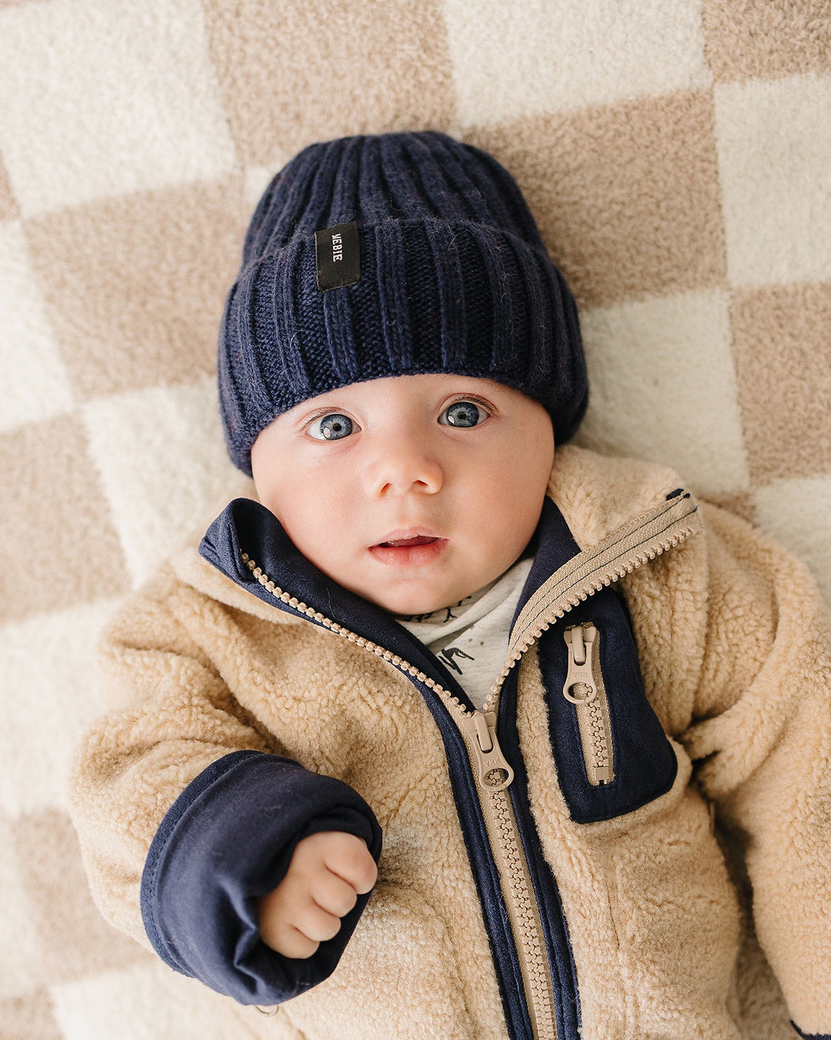 Navy Chunky Knit Beanie - HoneyBug