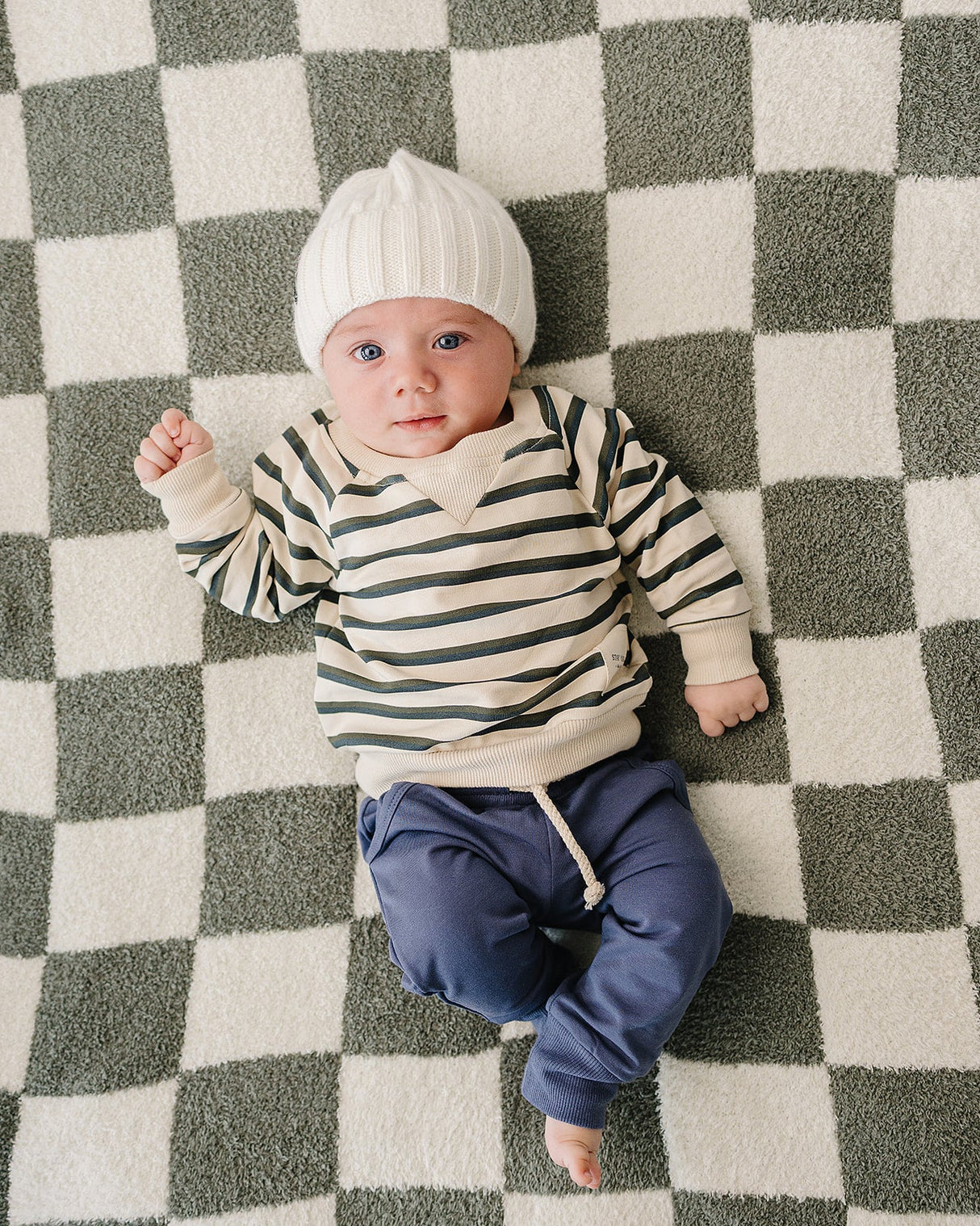 White Chunky Knit Beanie - HoneyBug