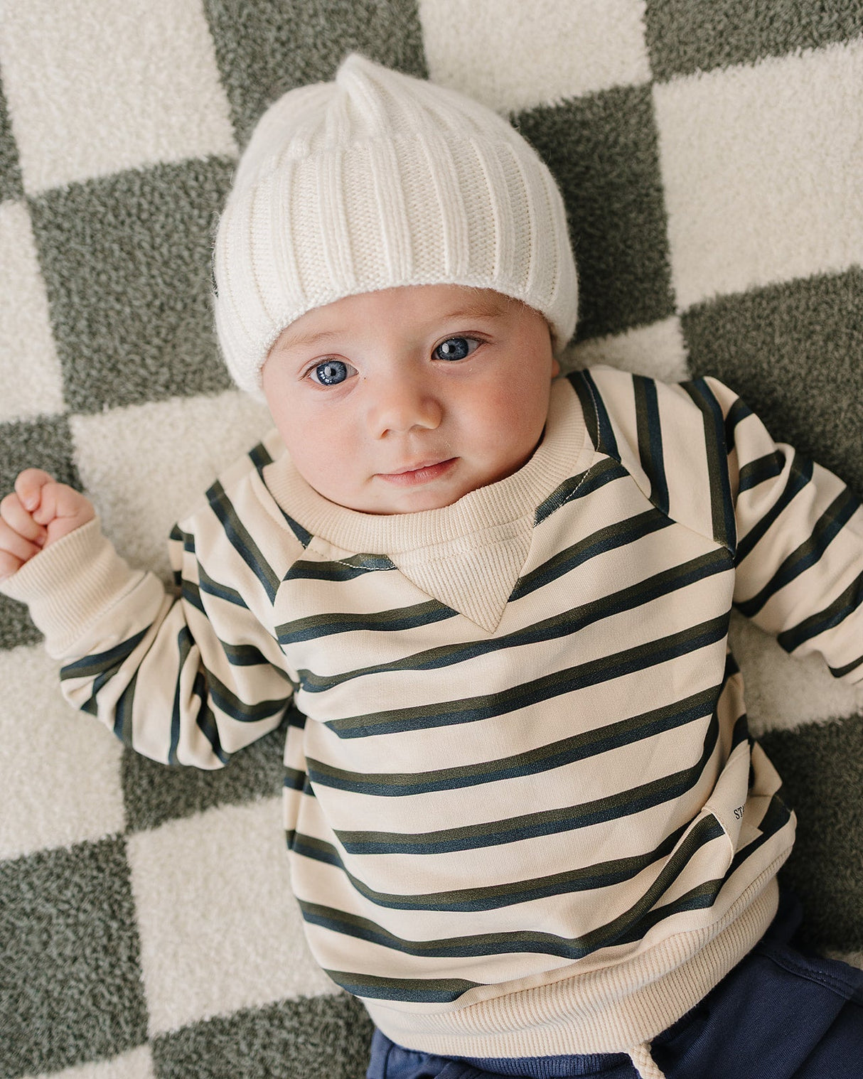 White Chunky Knit Beanie - HoneyBug