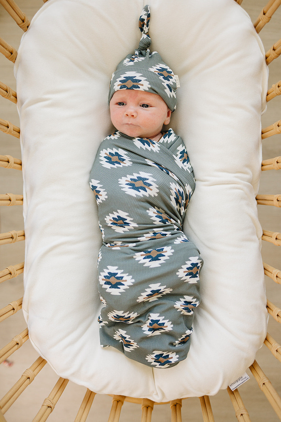 Southwest Aztec Ribbed Bamboo Stretch Swaddle - HoneyBug