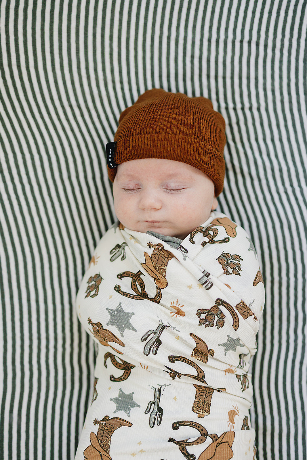 Outlaw Cowboy Ribbed Bamboo Stretch Swaddle - HoneyBug