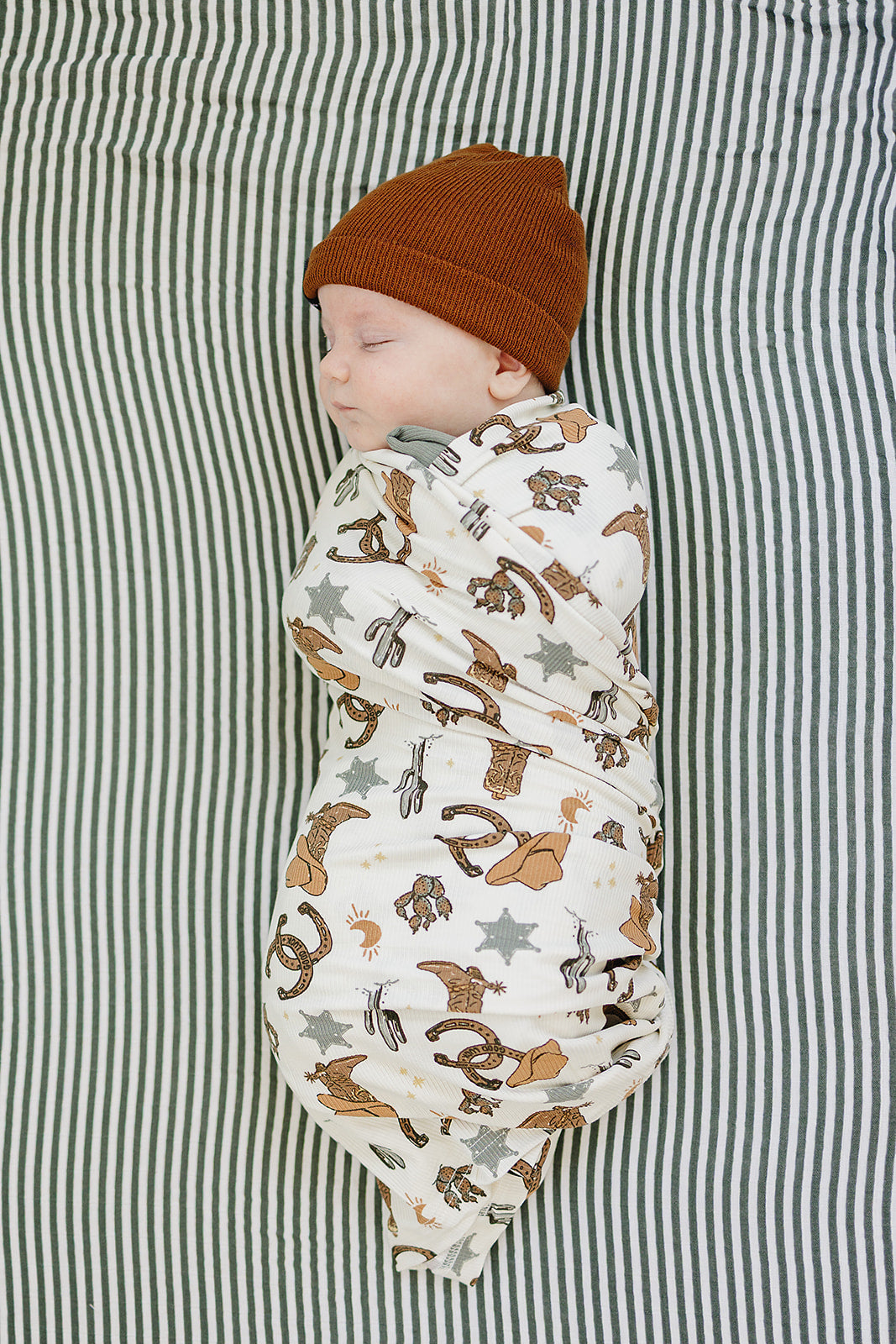 Outlaw Cowboy Ribbed Bamboo Stretch Swaddle - HoneyBug