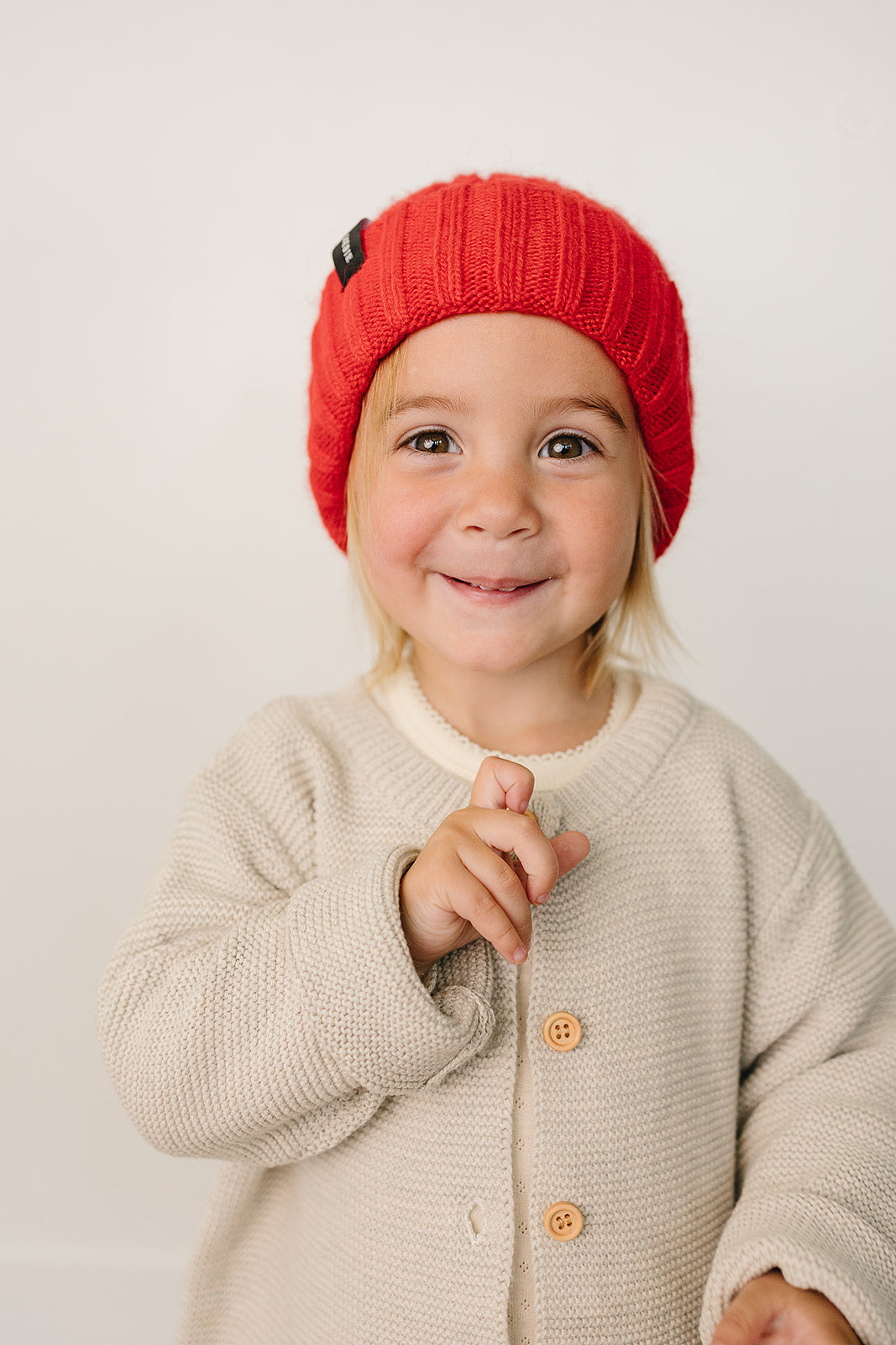 Red Chunky Knit Beanie - HoneyBug