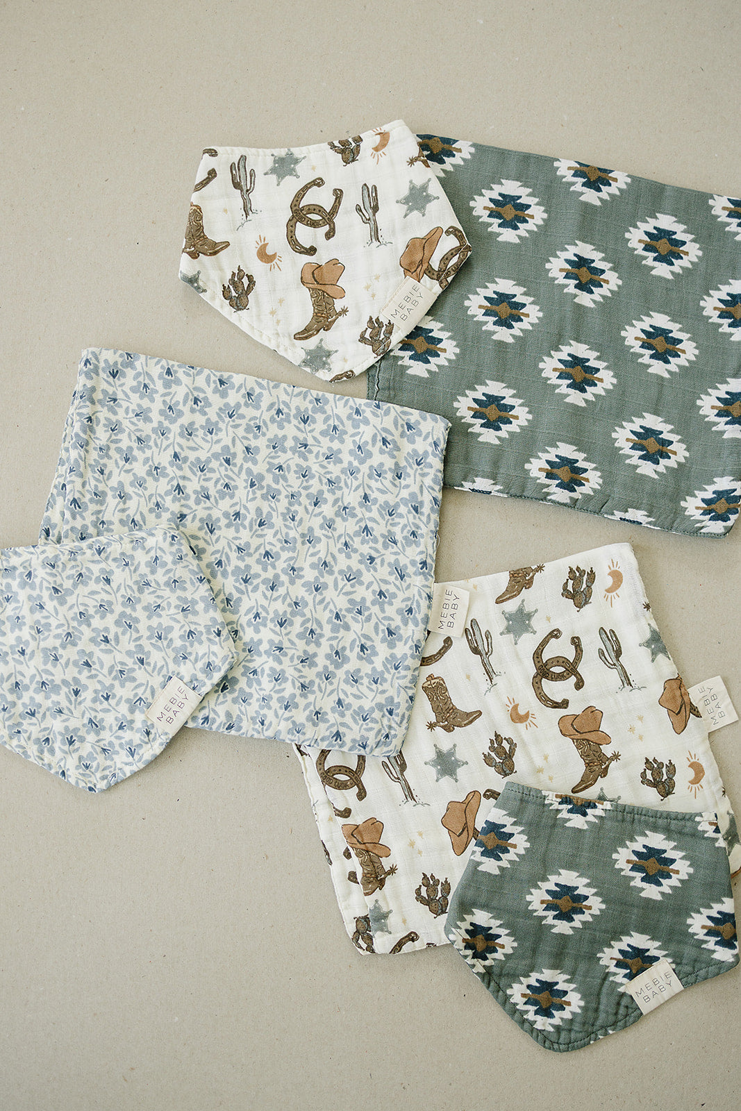 Outlaw Cowboy Muslin Burp Cloth - HoneyBug