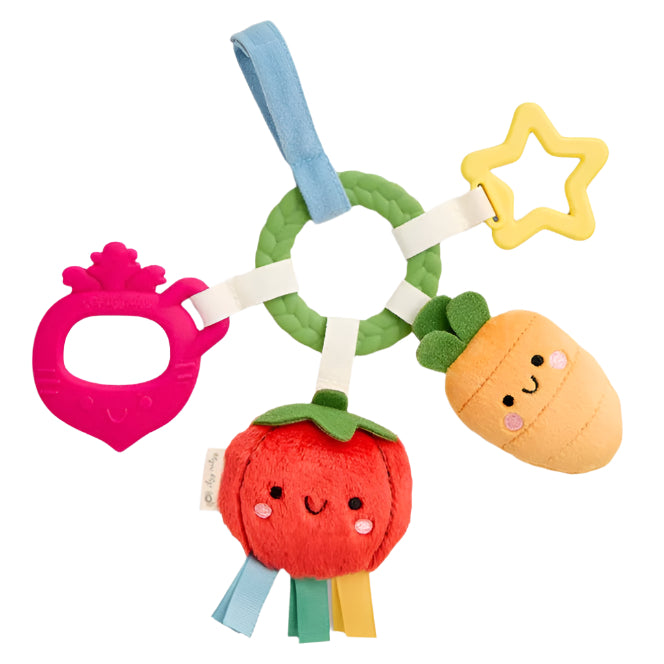 Bitzy Busy Ring Teething Activity Toy - Veggie - HoneyBug