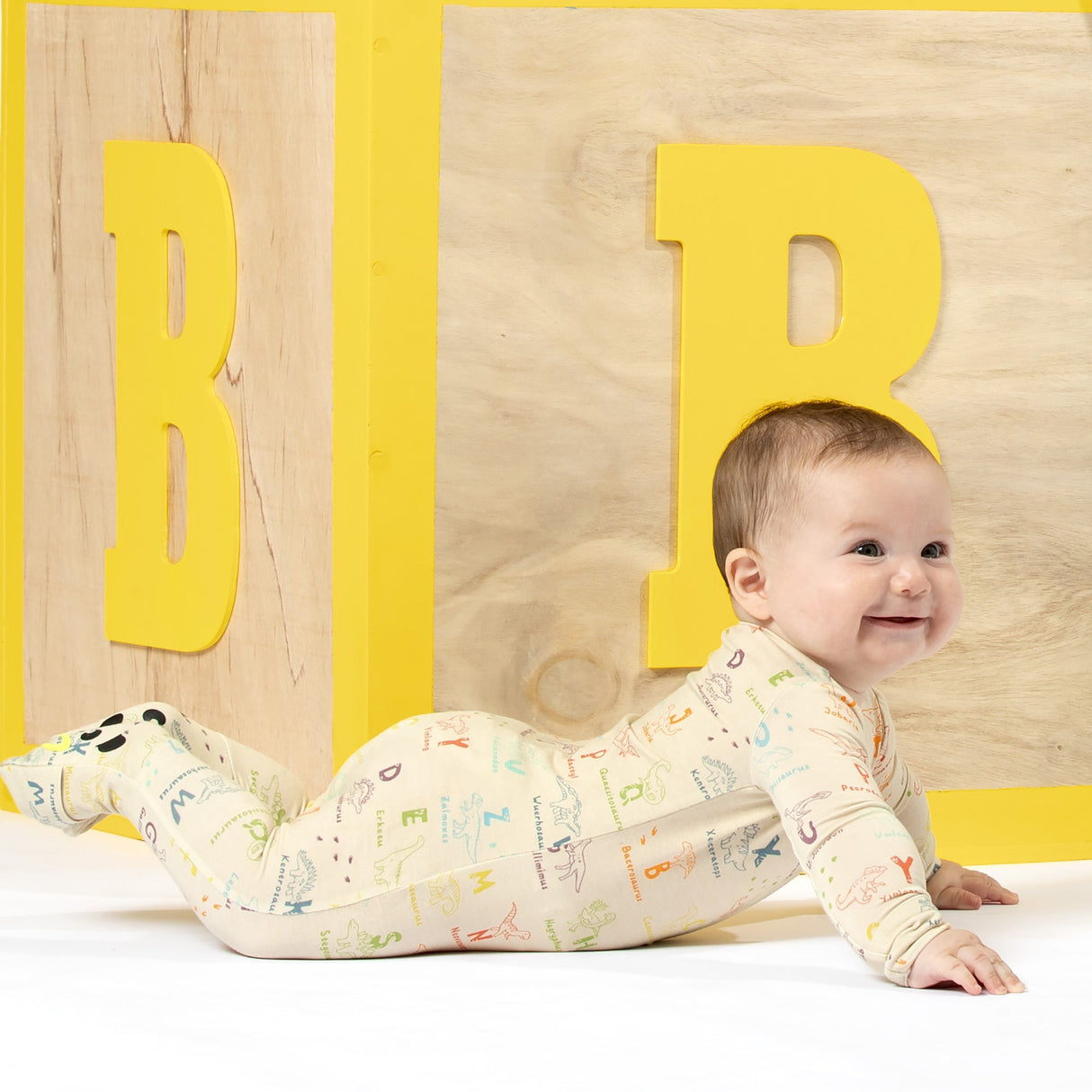 Dino ABC Bamboo Convertible Footie - HoneyBug