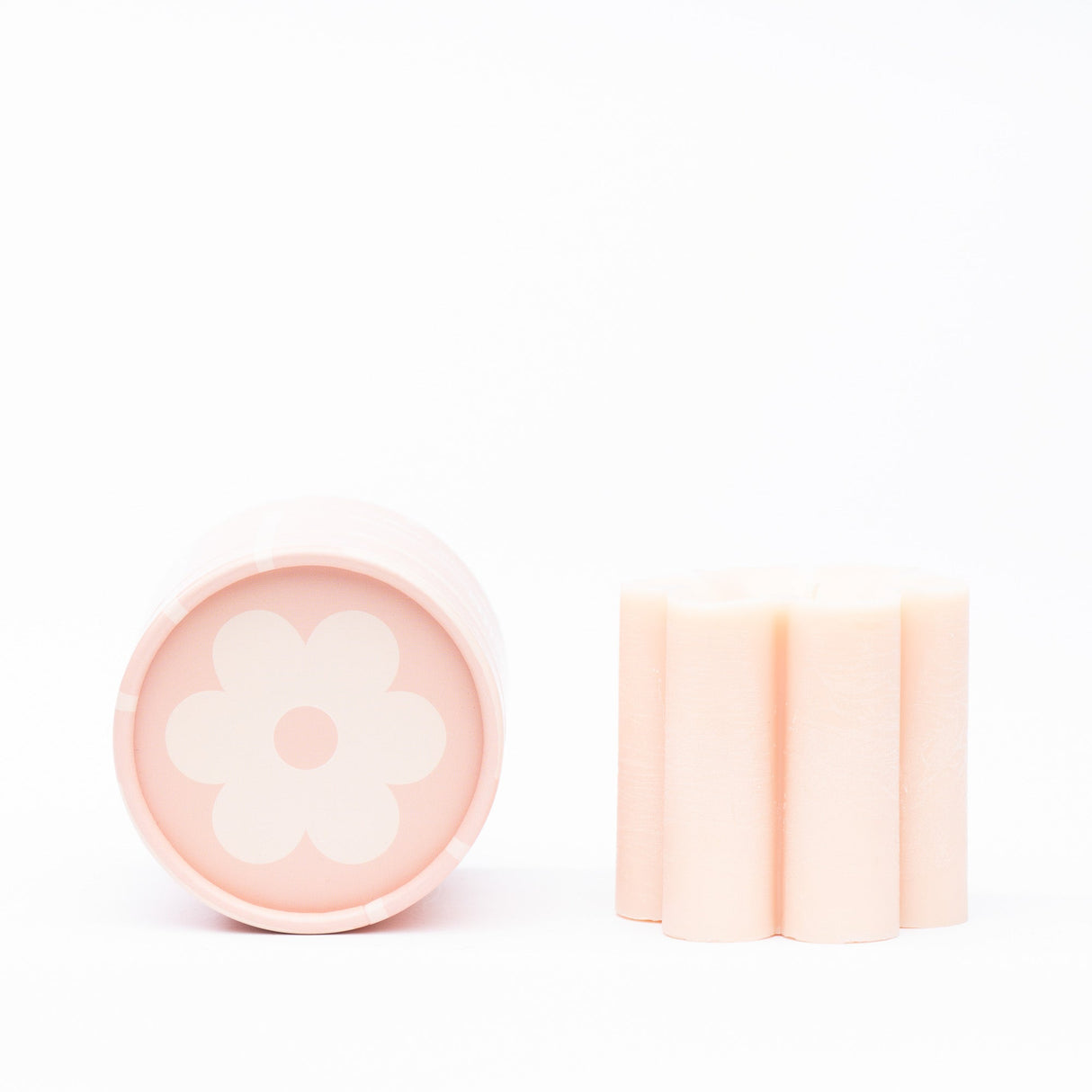 Pink Daisy Pillar Candle - HoneyBug