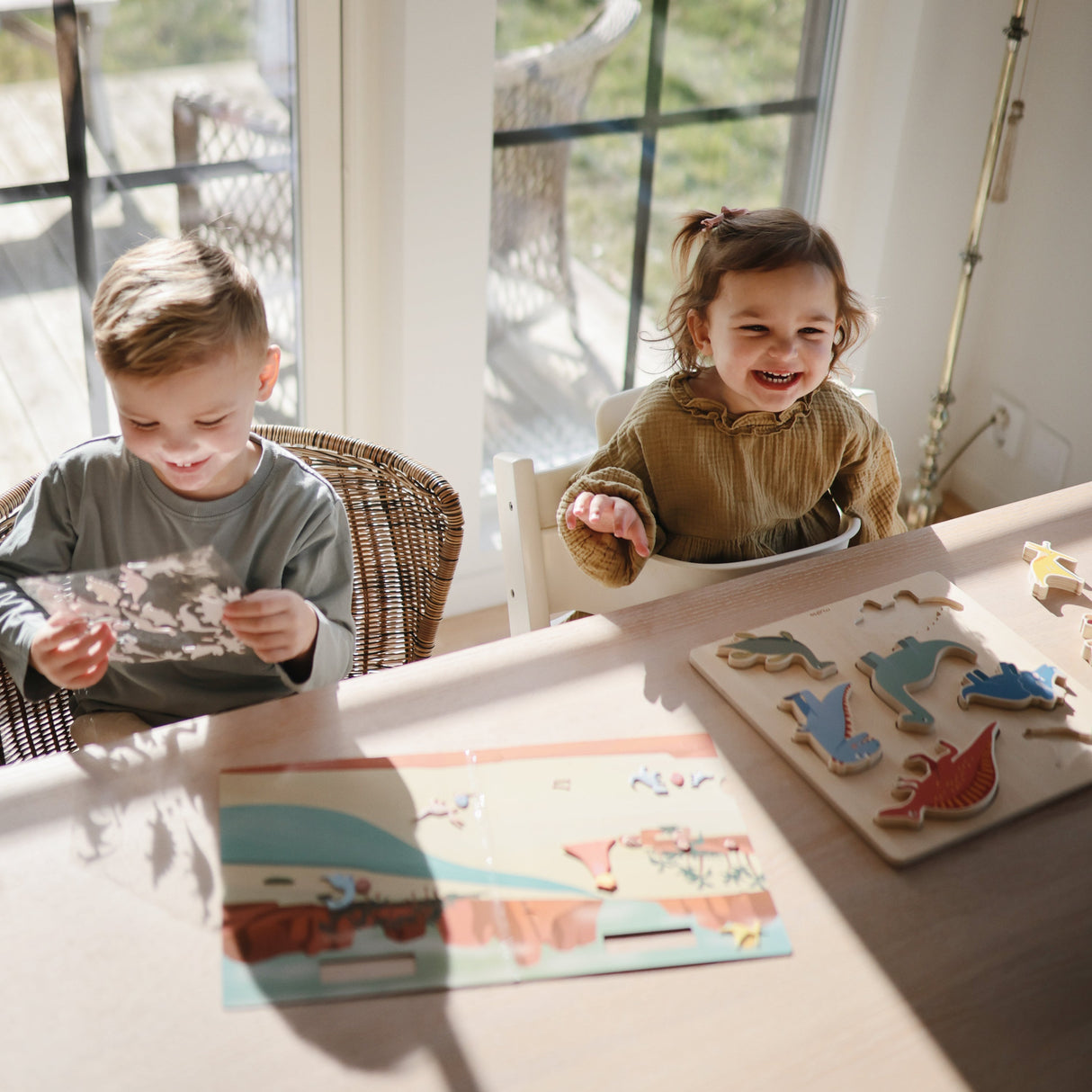 Wooden Dino Puzzle - HoneyBug