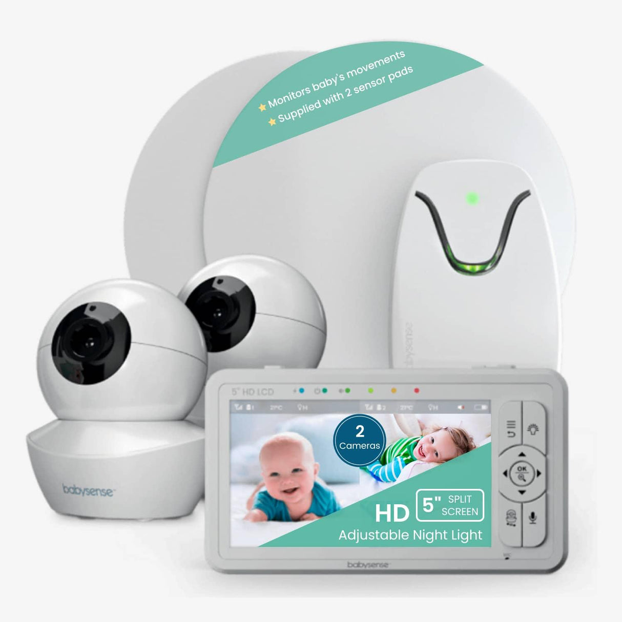 Babysense True Sleep: Video Baby Monitor with Breathing Motion Sleep Monitor, 1 or 2 Cameras - HoneyBug