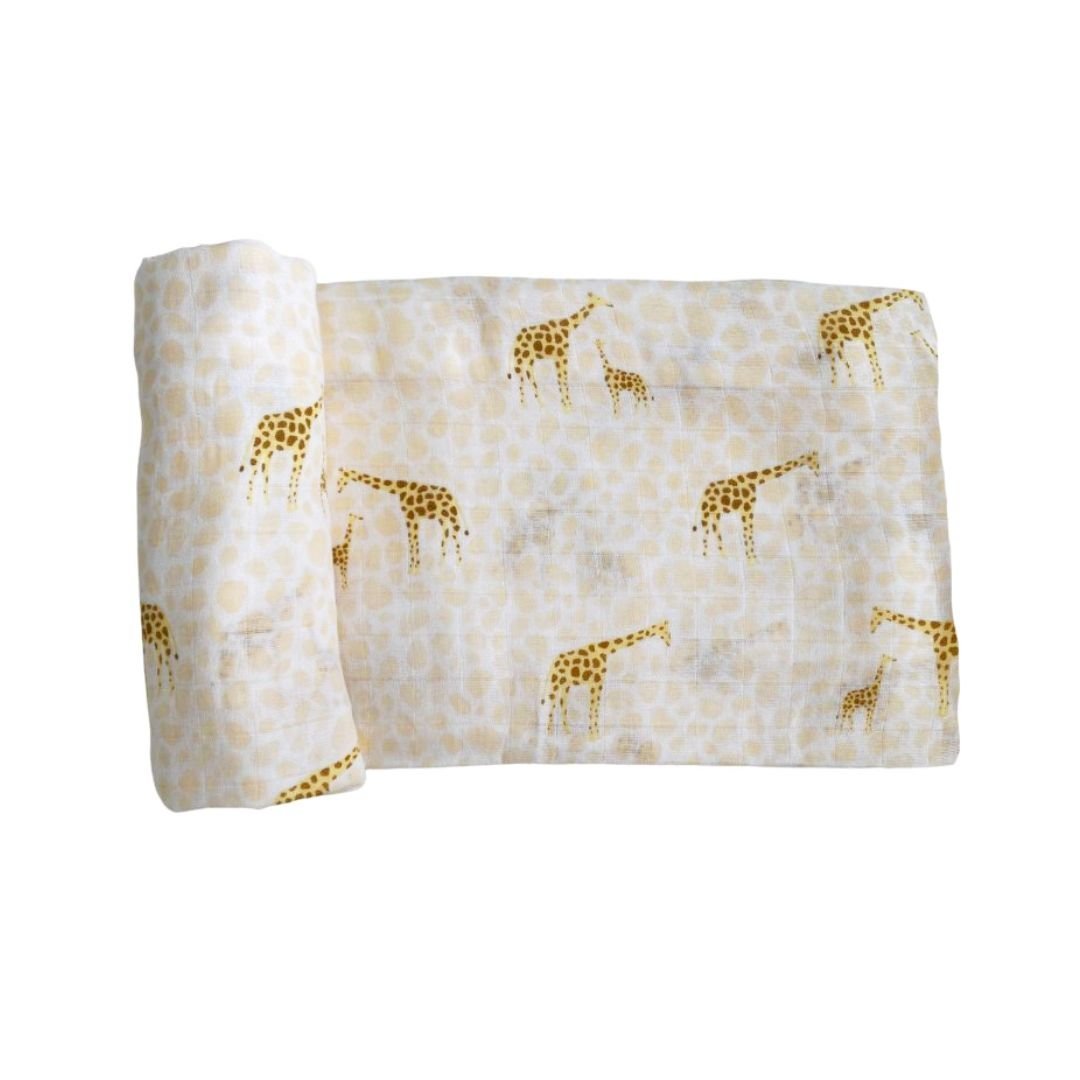 Bamboo Muslin Swaddle Blanket in The Fun-gis - HoneyBug