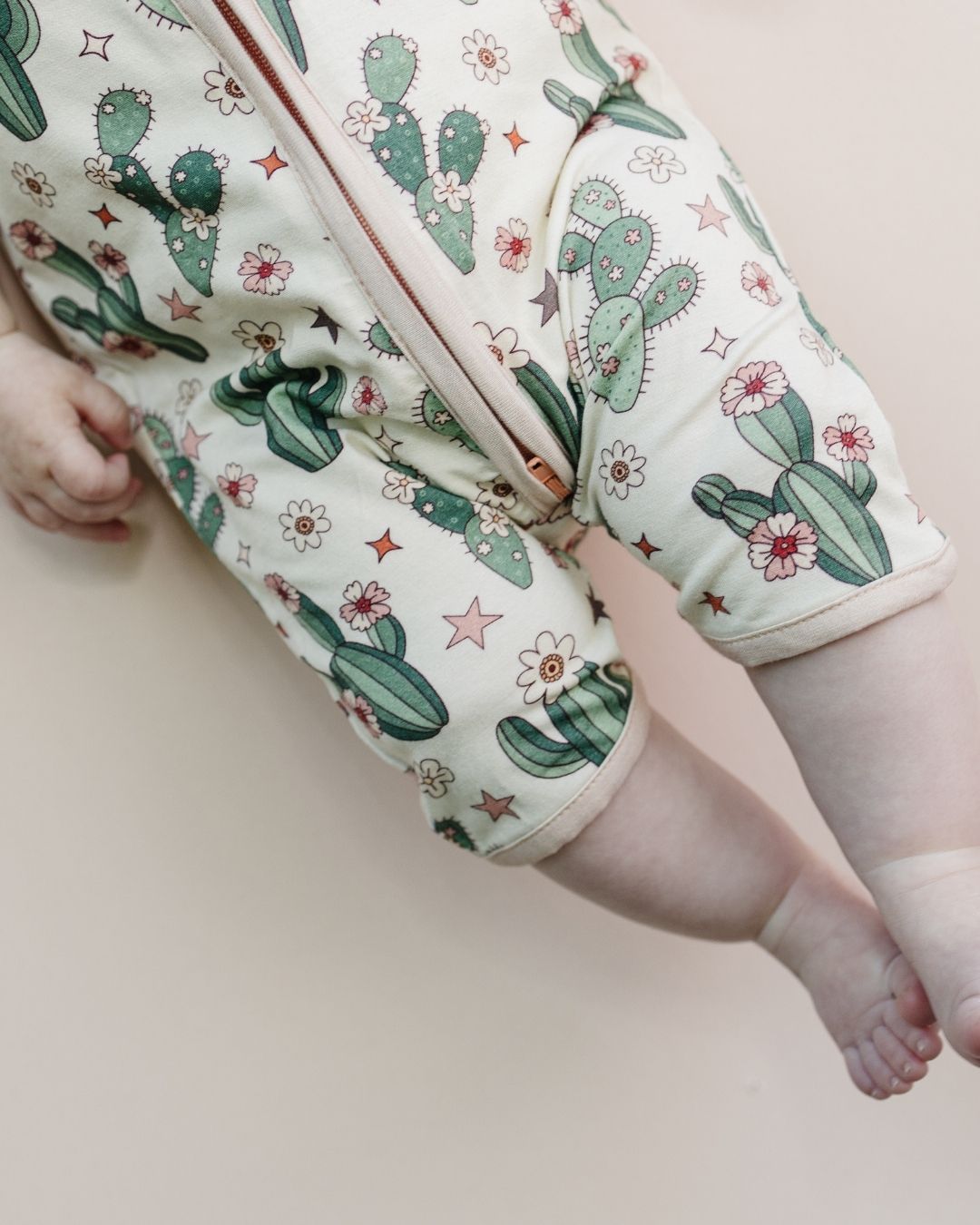 Bamboo Shorty Romper | Cactus Flowers - HoneyBug