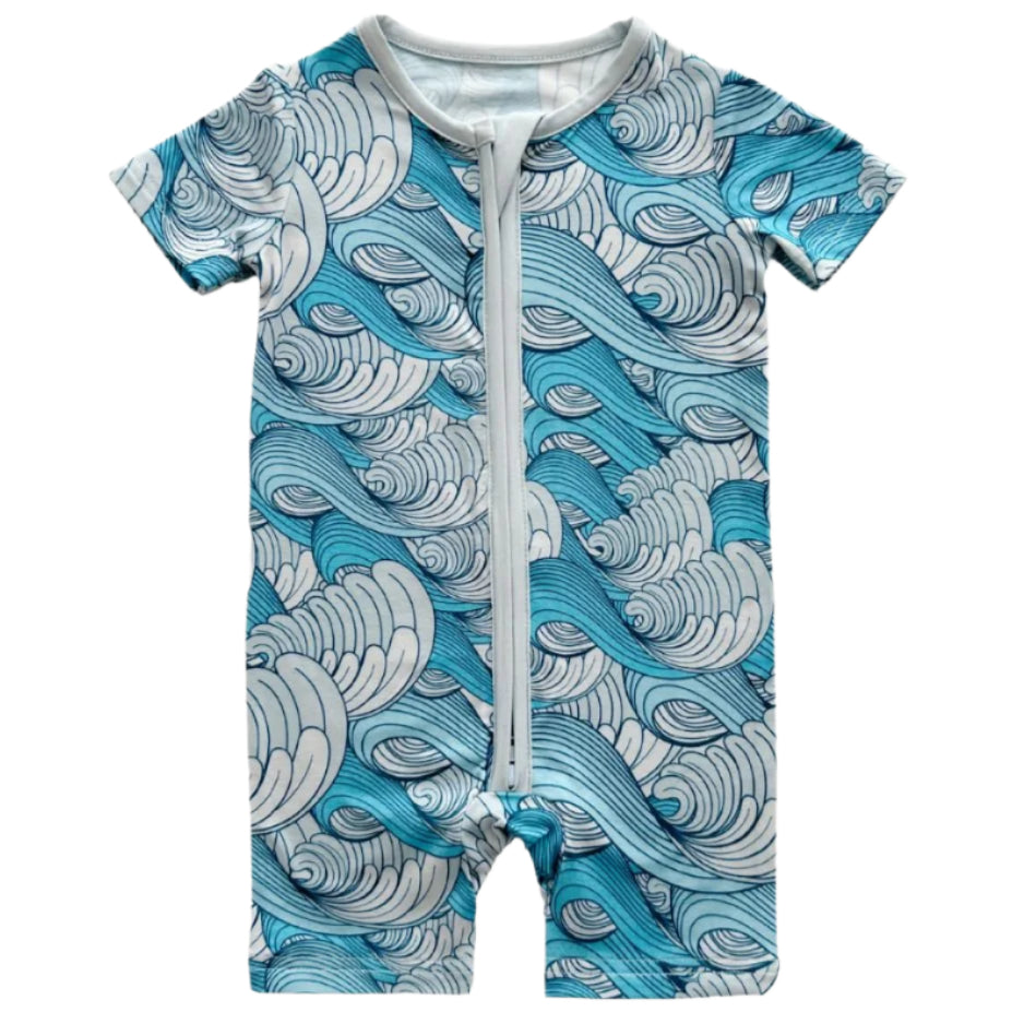 Bamboo Shorty Romper | Delmar - HoneyBug