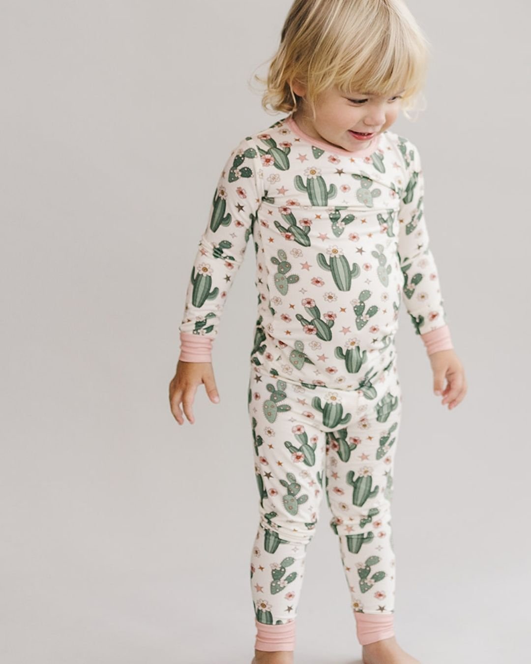 Bamboo Two Piece Set | Cactus Flowers - HoneyBug