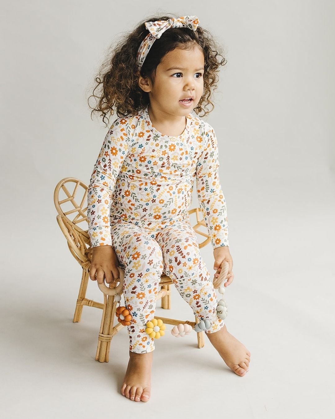 Bamboo Two Piece Set | Fall Flowers - HoneyBug