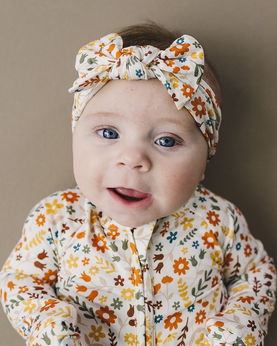 Bamboo Zip Romper | Fall Flowers - HoneyBug