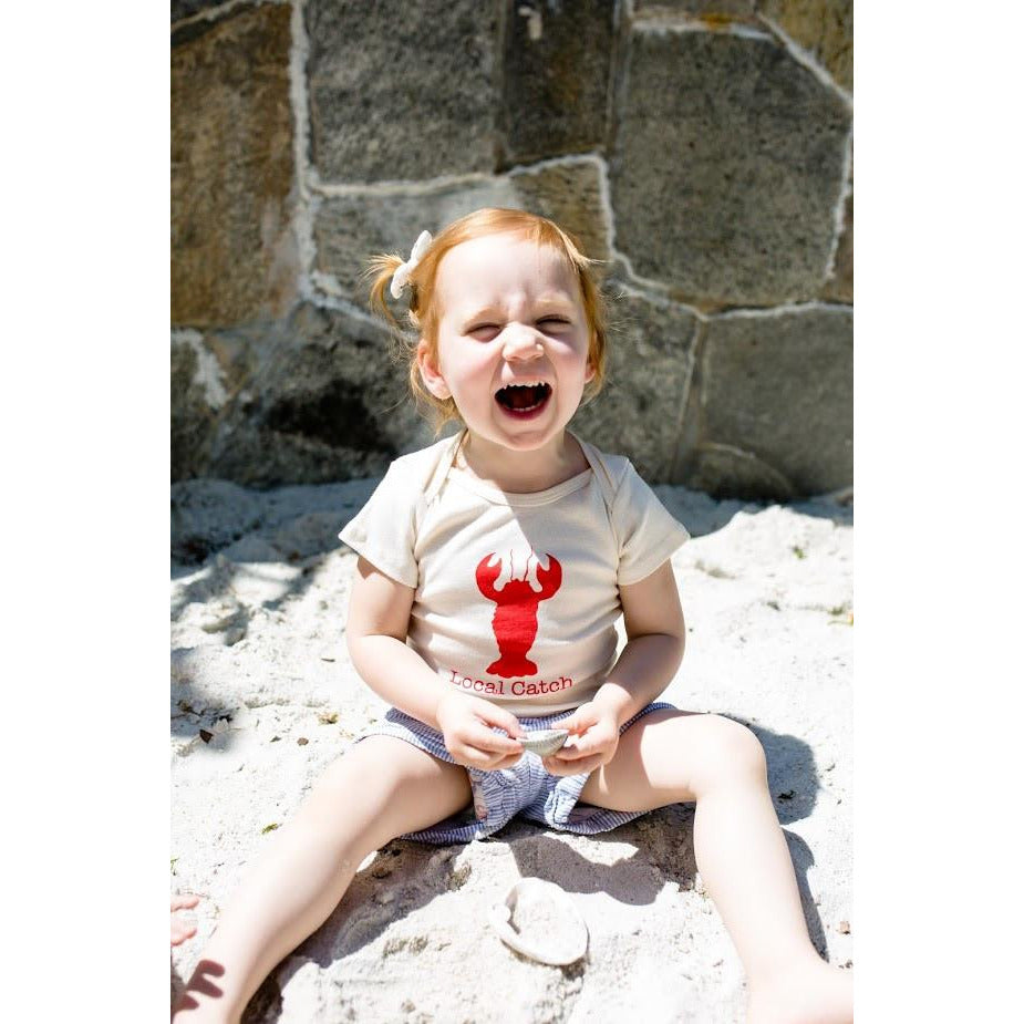 Lobster Local Catch Lobster Short Sleeve Romper - HoneyBug