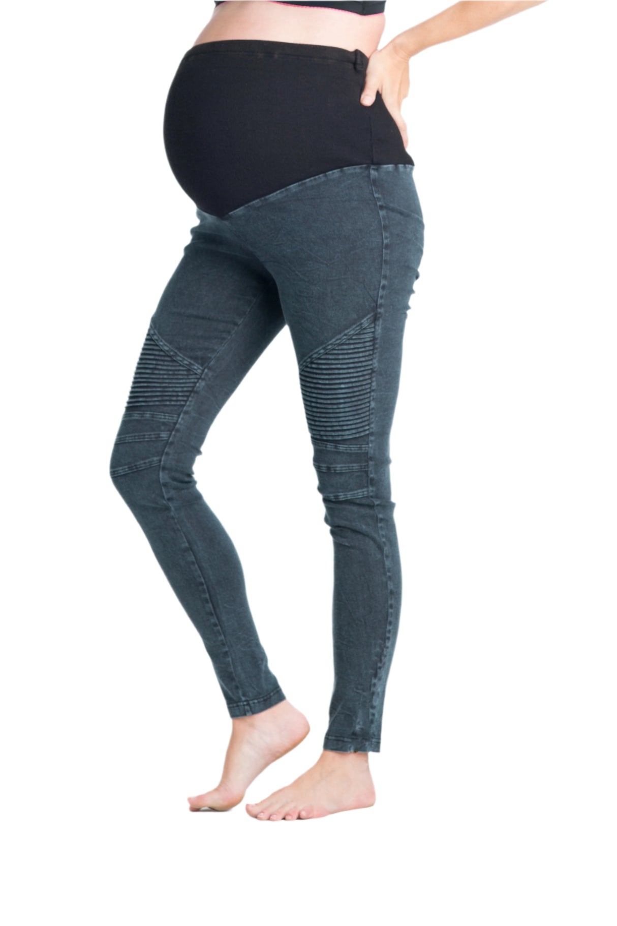 Billie Jean Moto Maternity Leggings - HoneyBug