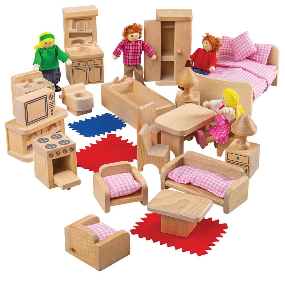 Doll Family and Furniture - HoneyBug 