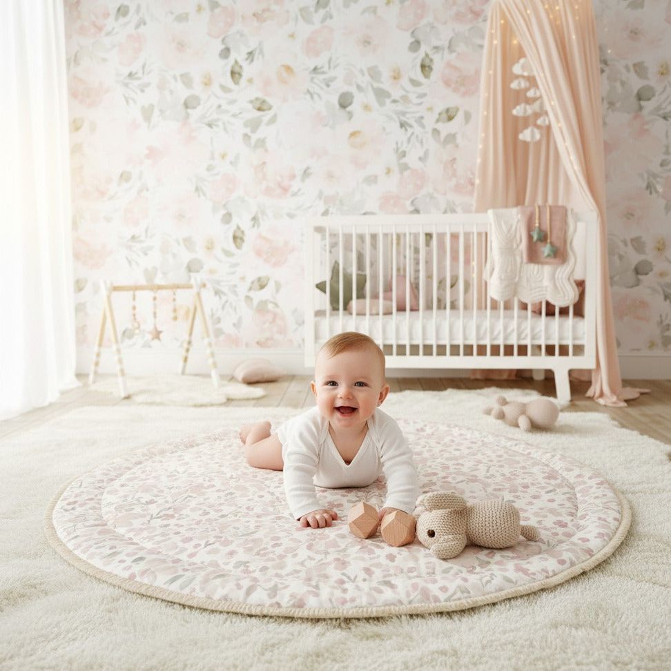 Organic Cotton Quilted Play Mat - Blossom