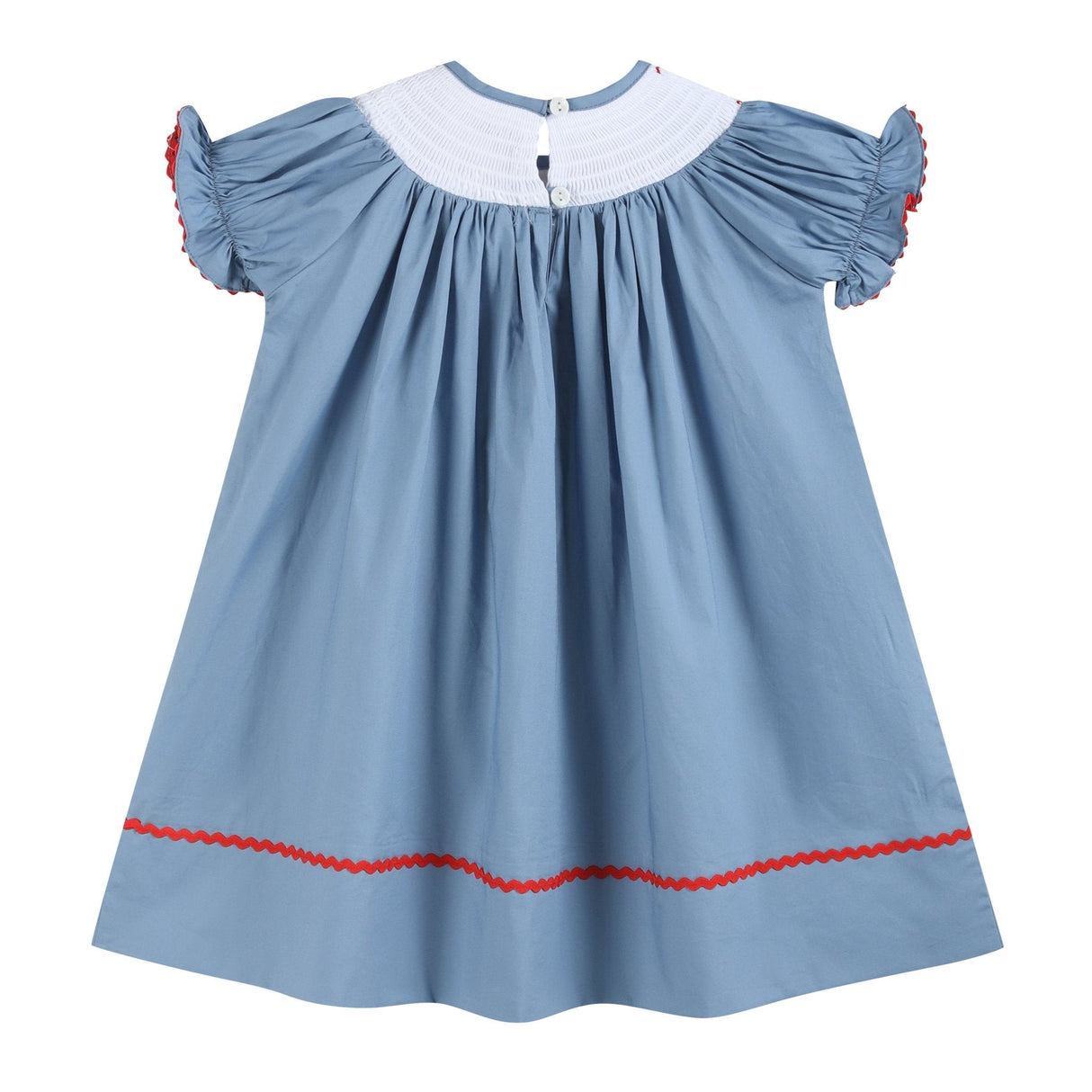 Blue Farm Animal Smocked Bishop Dress