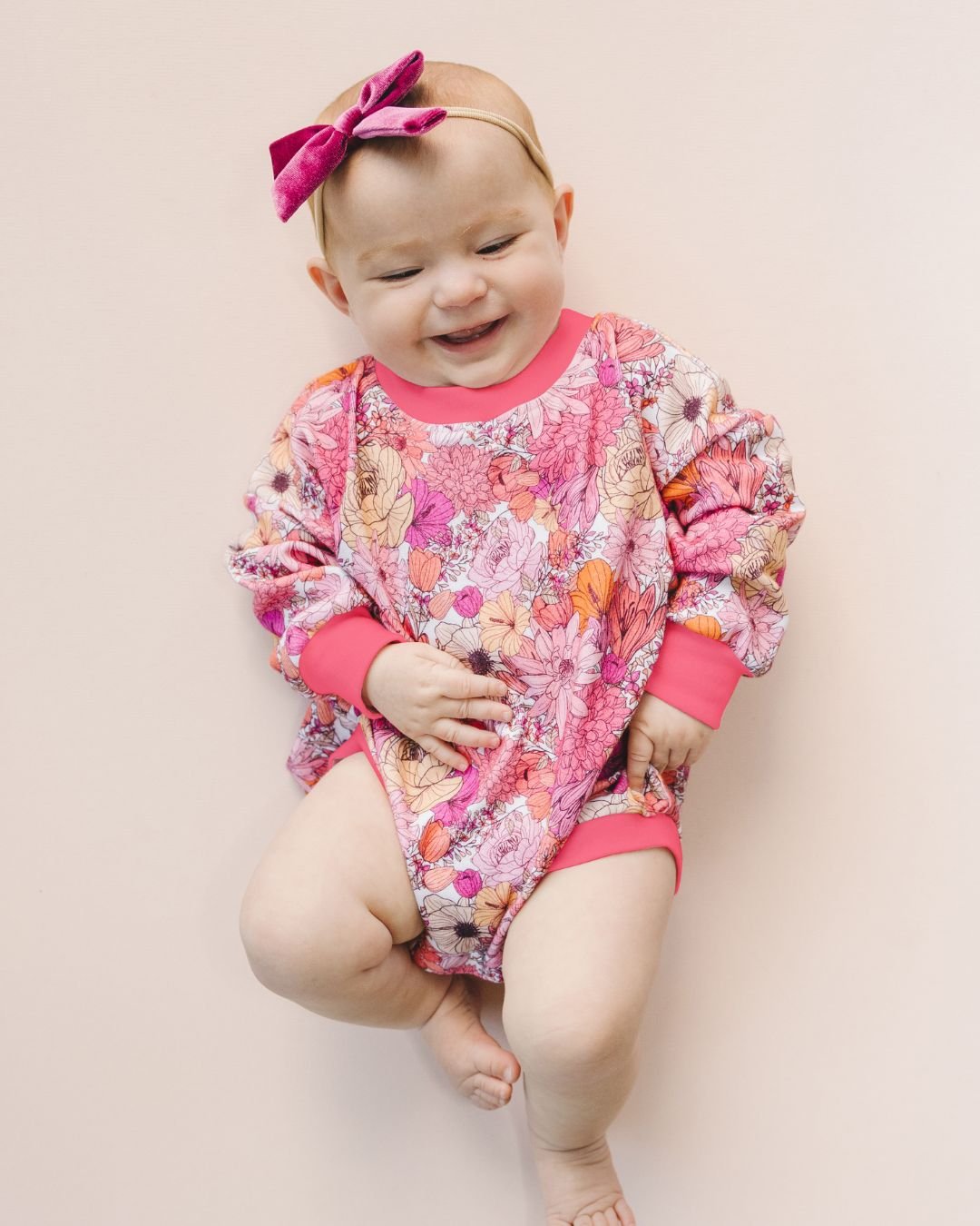 Bubble Romper | Pink Flowers - HoneyBug