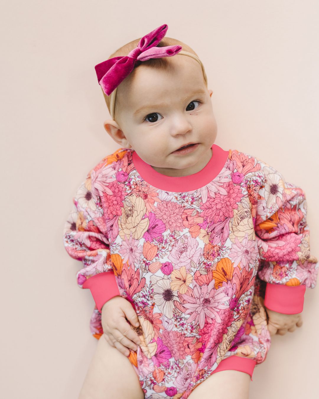 Bubble Romper | Pink Flowers - HoneyBug