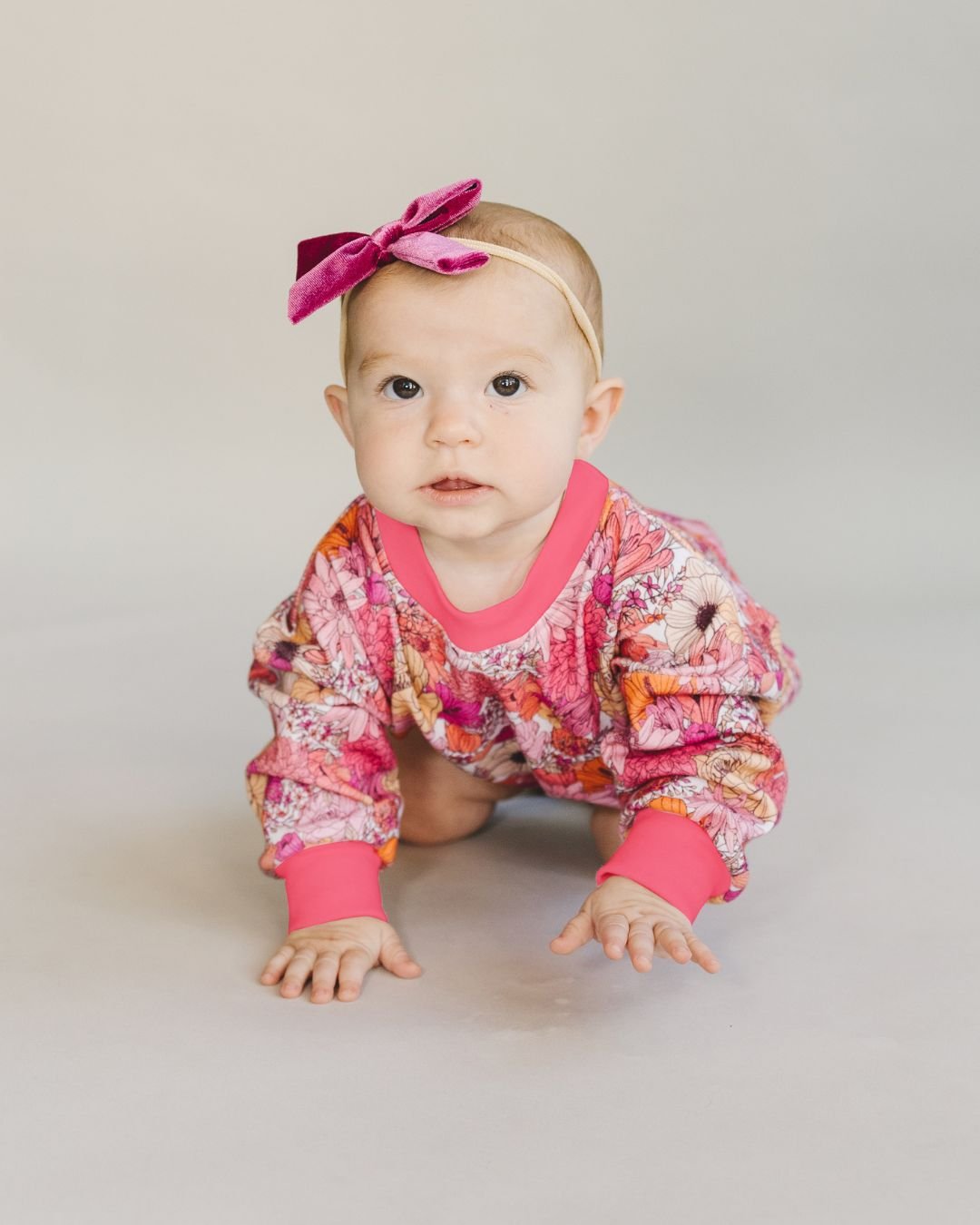 Bubble Romper | Pink Flowers - HoneyBug