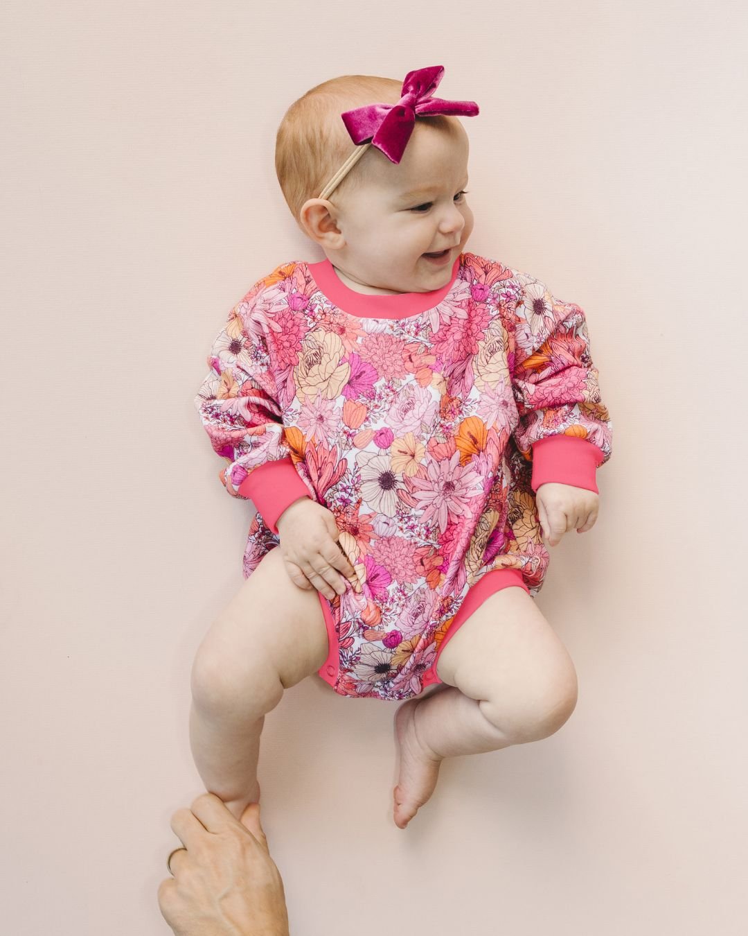 Bubble Romper | Pink Flowers - HoneyBug