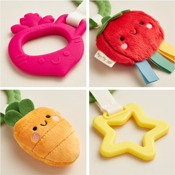 Bitzy Busy Ring Teething Activity Toy - Veggie - HoneyBug