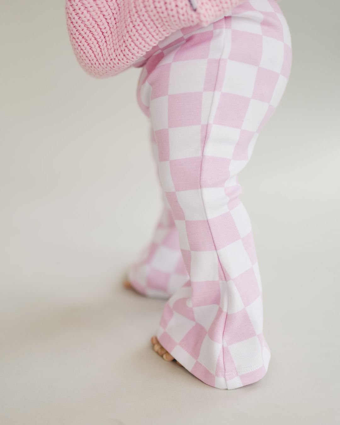 Checkered Flare Pants | Pink - HoneyBug