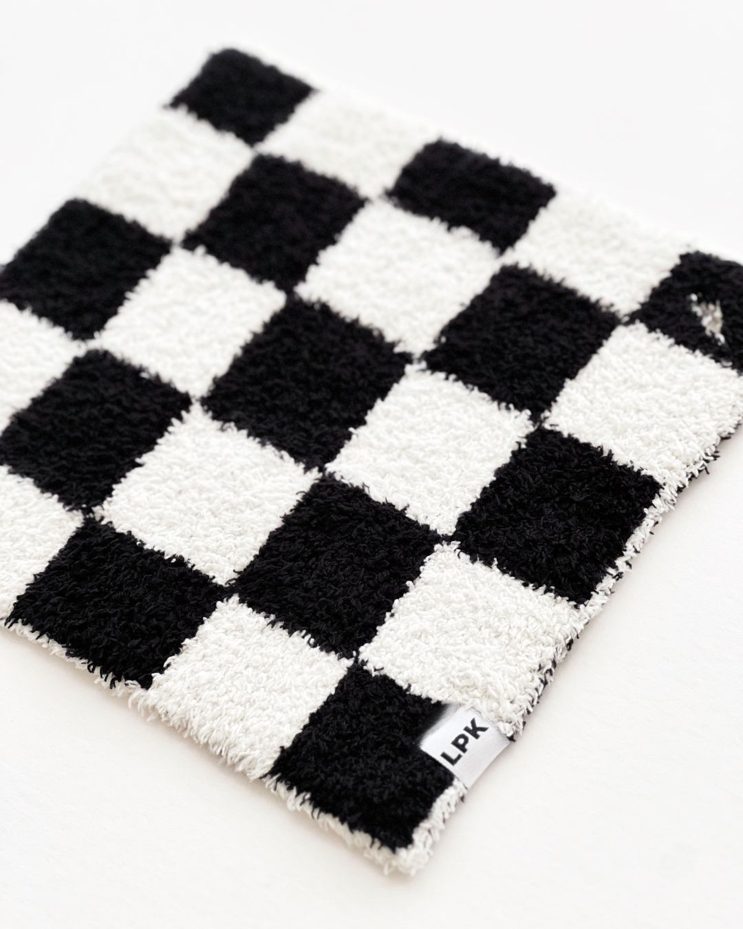 Checkered Plush Lovey | Black - HoneyBug