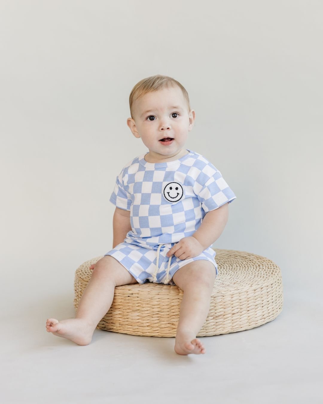 Checkered Shorts Set | Blue - HoneyBug