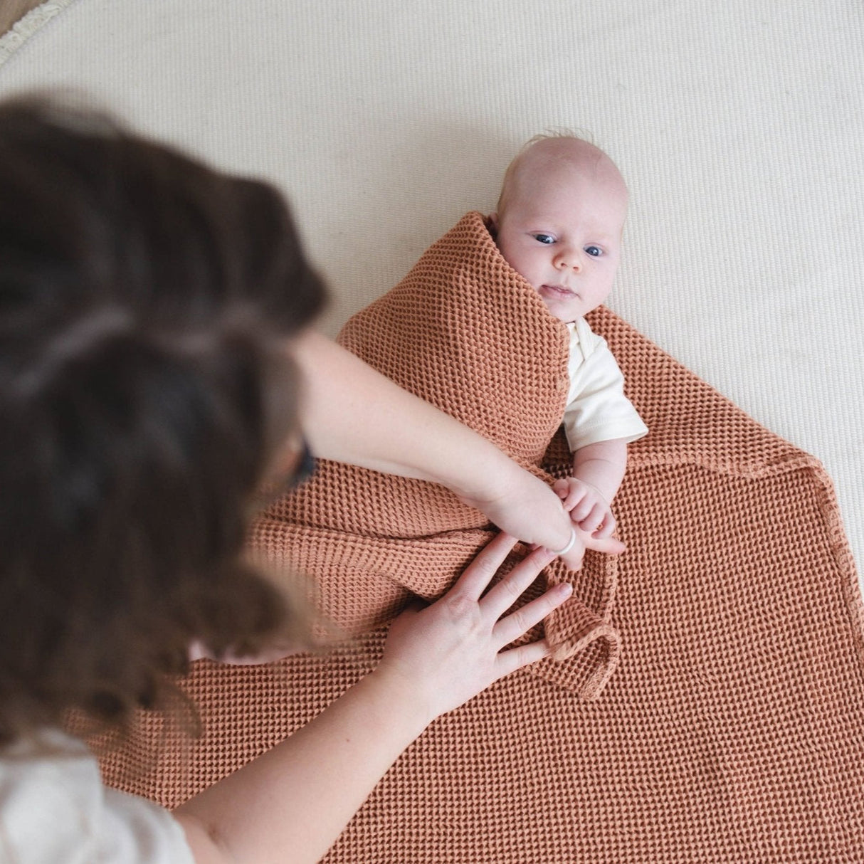Cinnamon Waffle Baby Blanket