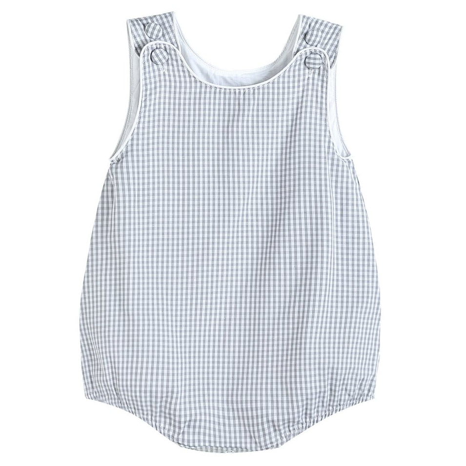 Classic Gray Gingham Bubble Romper